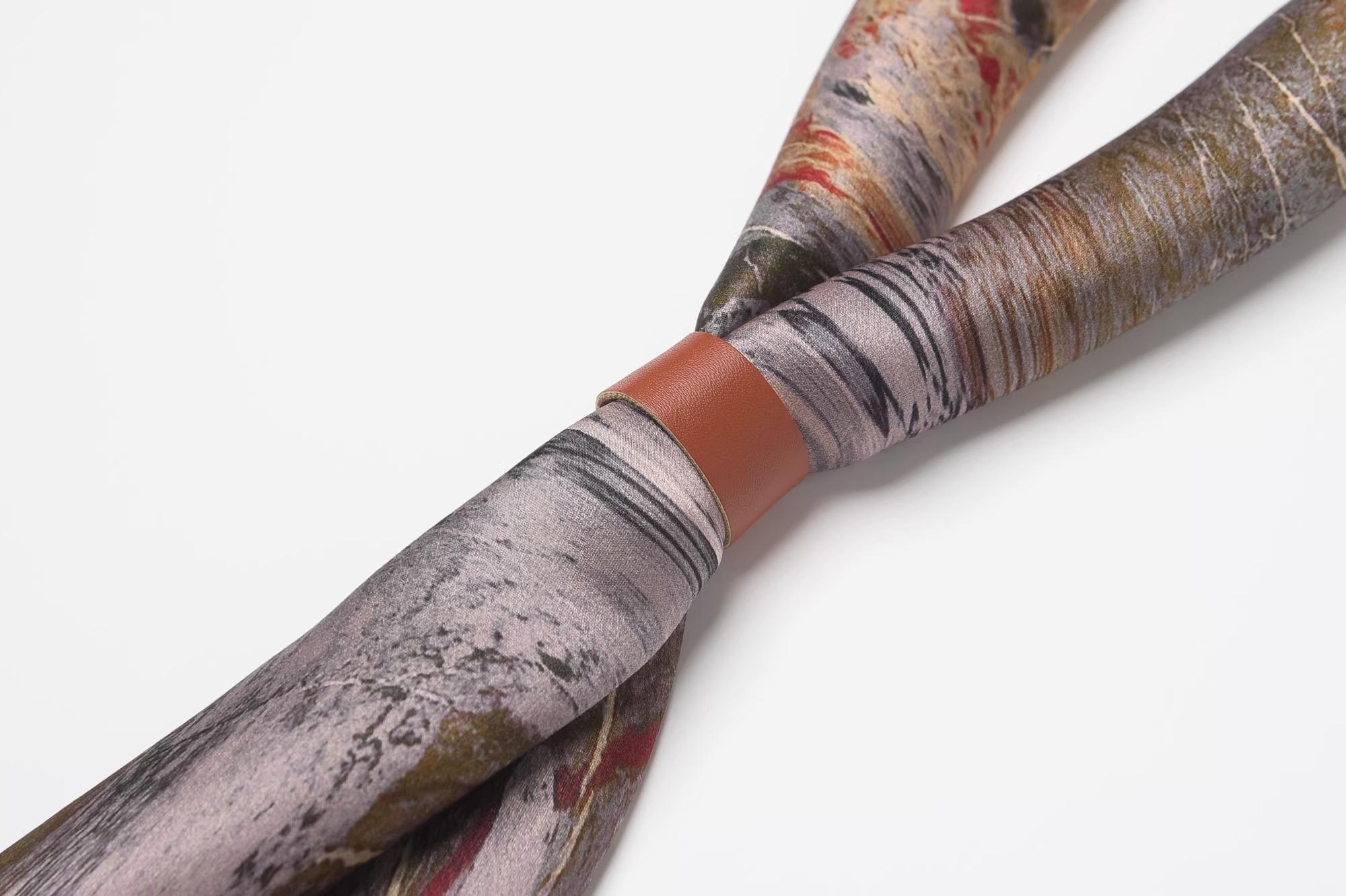 100% Mulberry Silk hair scarf Scarf/Neck Wrap — Vintage Oil Painting Style,silk scarf  Small Square Silk Tie for Suit Jackets, easy style fashion hack Shirt Necktie, Neck Scarf