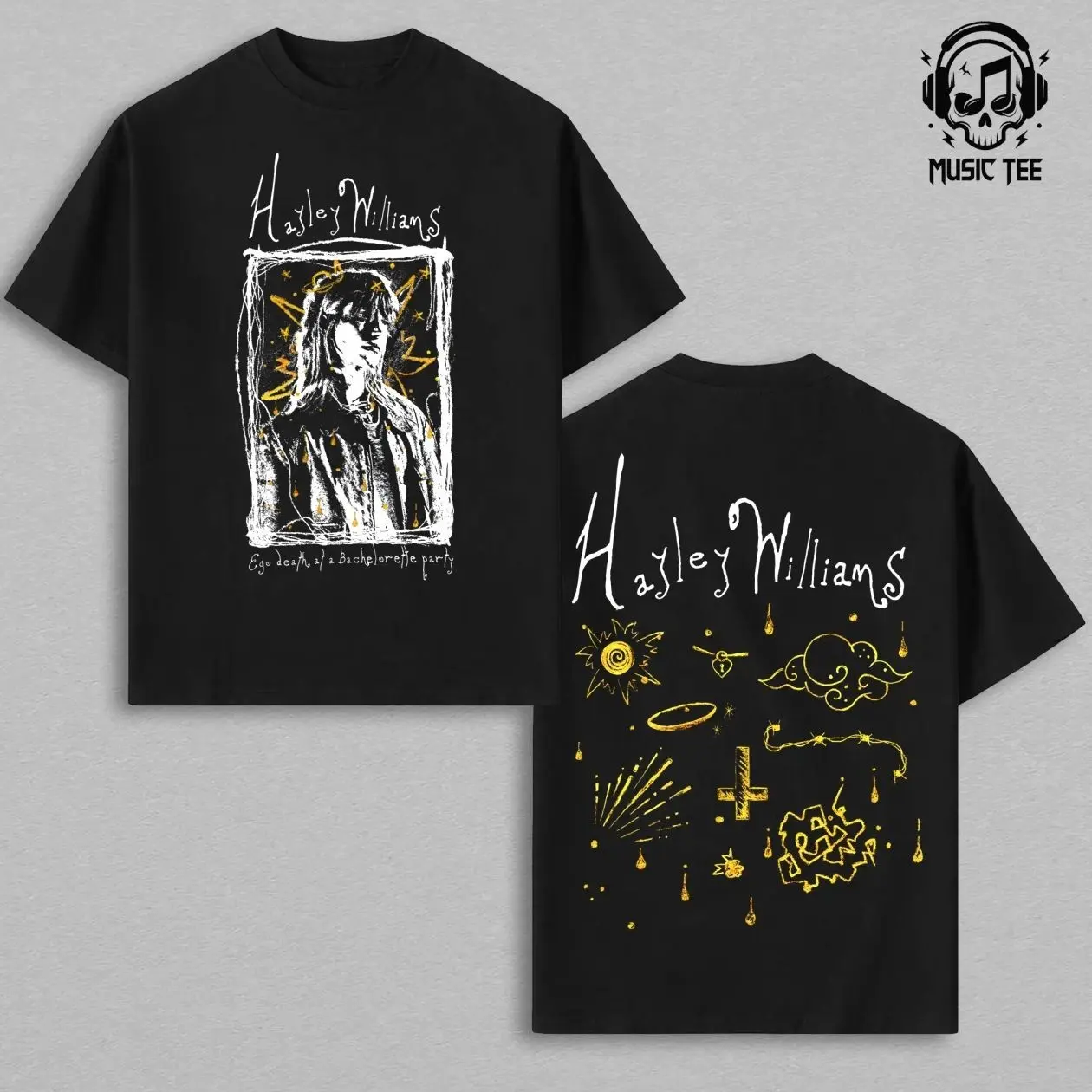 ayley Williams Shirt - Ego Death at a Bachelorette Party T-Shirt, Pop Punk Alternative Rock Emo Graphic Tee, Paramore Hayley Williams Vintage Black Tee, Retro Indie Rock Oversized Streetwear, Heavyweight Cotton Unisex 101