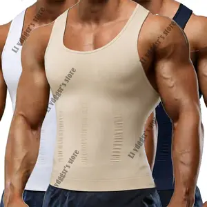 Men's Vest shapewear - breathable high elasticity nylon, abdominal folds and tight support for shaping and back support