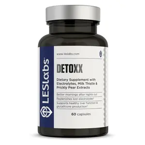 LES LABS DeToxx – Better Mornings & Recovery, Liver Support, Electrolyte Replenishment & Glutathione Support, Prickly Pear, Milk Thistle & NAC, Non-GMO Supplement, 60 Capsules, Natural Gut Health Bundle Healthcare