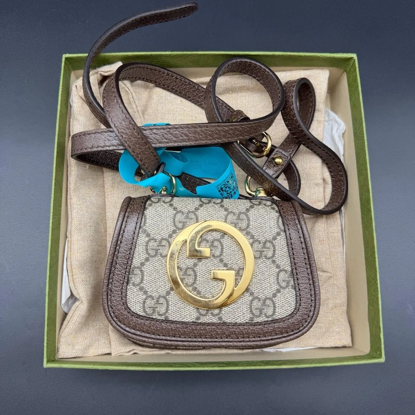 Pre-owned GUCCI canvas Crossbody Bags GG Supreme Monogram Textured Dollar Calfskin Blondie shoulder bag xiaotang20260308138