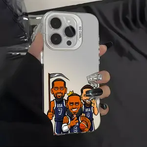 USA Basketball Trio Phone Case， Iconic Athlete Style for iPhone 17 16 15 14 13 12 11 Plus Pro Max， Sports Fan Gift.