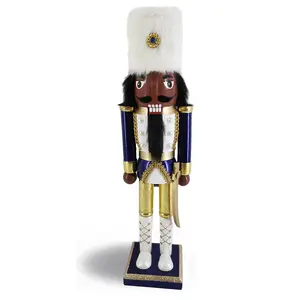 African American Gold and Navy Decorative Nutcracker
