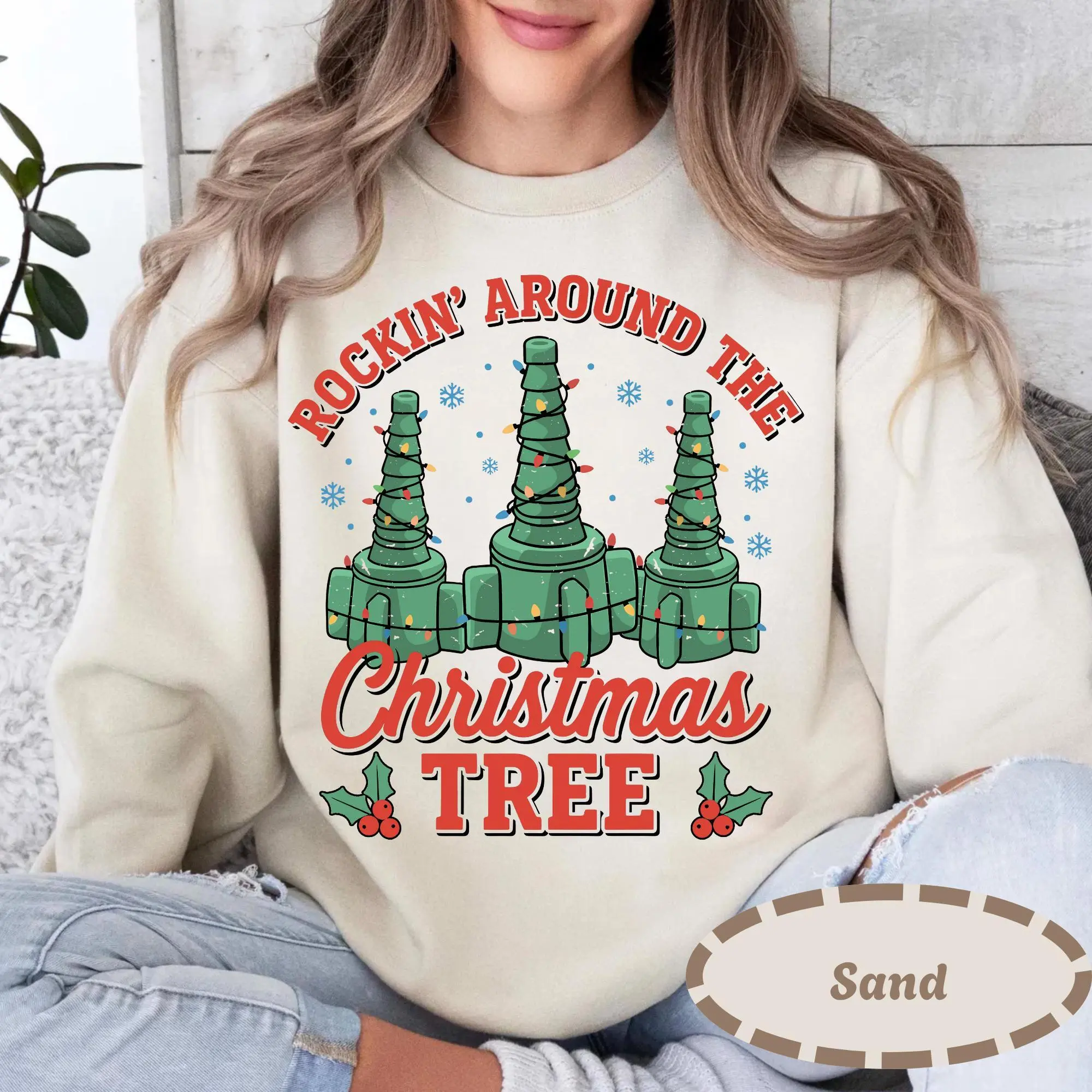 Rockin' Around The Christmas Tree Short Sleeve T-SHIRT / Sweatshirt , Nurse Respiratory Therapist Christmas, Funny RT Xmas Trees T-Shirt, ICU Rn Holiday Gifts