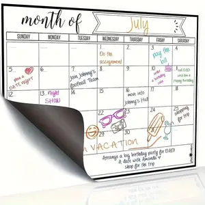 Magnetic Dry-erase Calendar, Monthly & Weekly & Daily Planner with Notes & Reminders, Perfect for Home, Kitchen & Office Organization, Fridge Calendar Magnetic