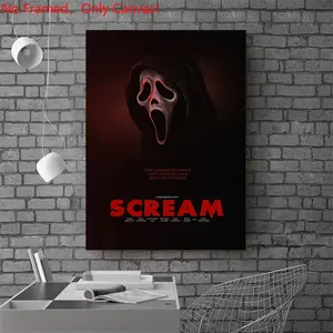 1 piece/set frameless canvas painting print poster, Classic Movie scenes Poster art，Scream Movie， a perfect gift for Movie loves, ideal gift for bedroom, living room, dorm hallway, kitchen, mural, wall decoration, room decor