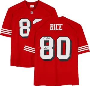 Jerry Rice San Francisco 49ers Autographed Mitchell & Ness 1994 Red Replica Jersey with "Goat" Inscription - Fanatics Authentic Certified