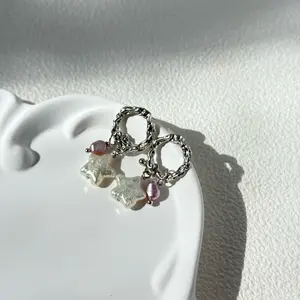White Star Baroque Pearl Earrings