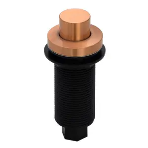 Akicon Copper Garbage Disposal Air Switch Kit with Sink Top Waste Disposal On/Off Push Button with Brass Cover and Plastic