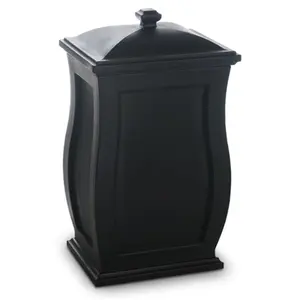 212 MAIN Mansfield Storage Bin (5861-B, 22gal) - Black Polyethylene Garbage Can, Home Trash Can, Household Waste Bin, Trash Storage Can with Snap Lid, Hooks for Baby Room Organization, Household Use