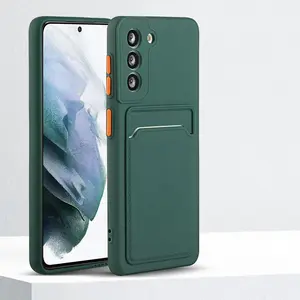 For Samsung Galaxy Card Slot Bag Holder Phone Case For Samsung Galaxy S24 S23 S22 S21 S20 Plus FE Note 20 Ultra Bumper Wallet Soft Shockproof Cover