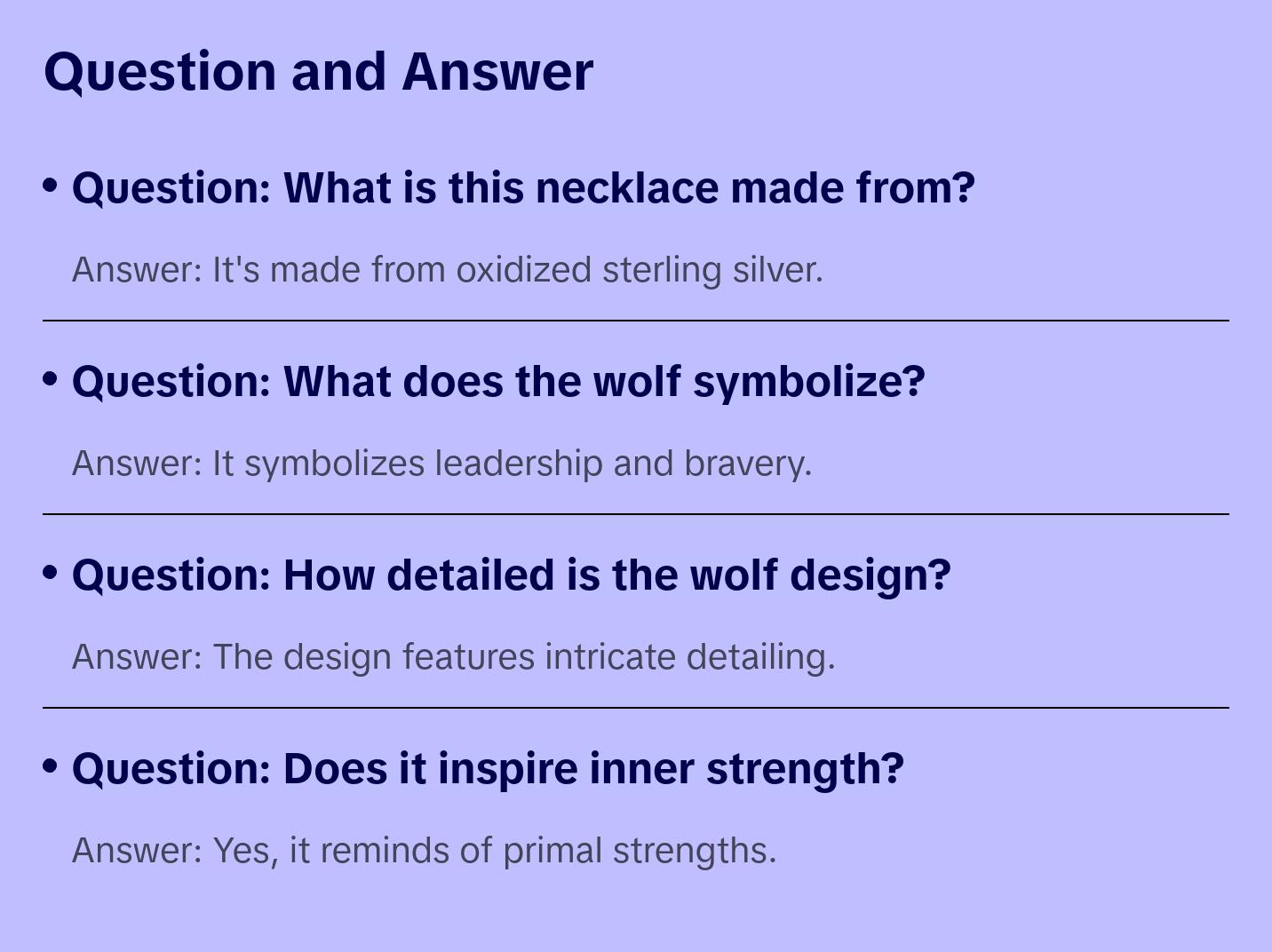 Fearless Wolf Necklace