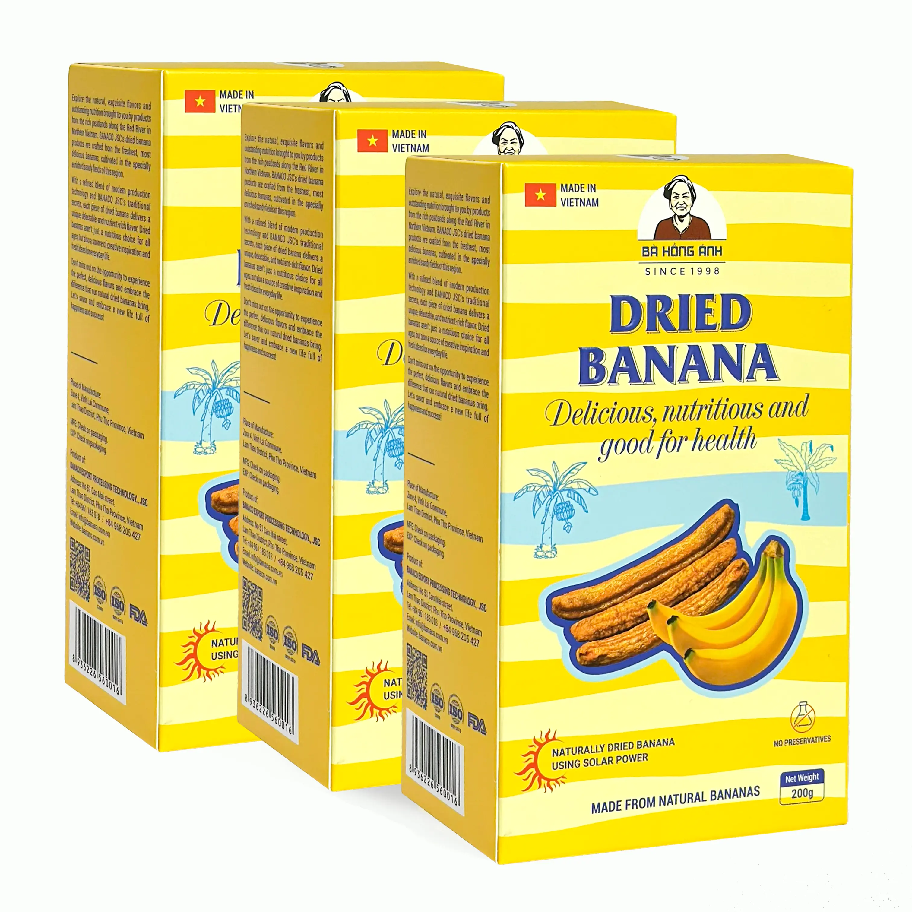 BANACO 100% Natural Whole Dried Bananas – Popular Souvenir Banana, Nutrient-Rich & Clean Energy Fruit Bites (200g)