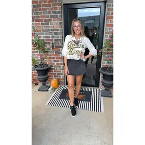 ORIGAMI Cropped Button-Up Ruffled Detailed Jacket Gold Gameday