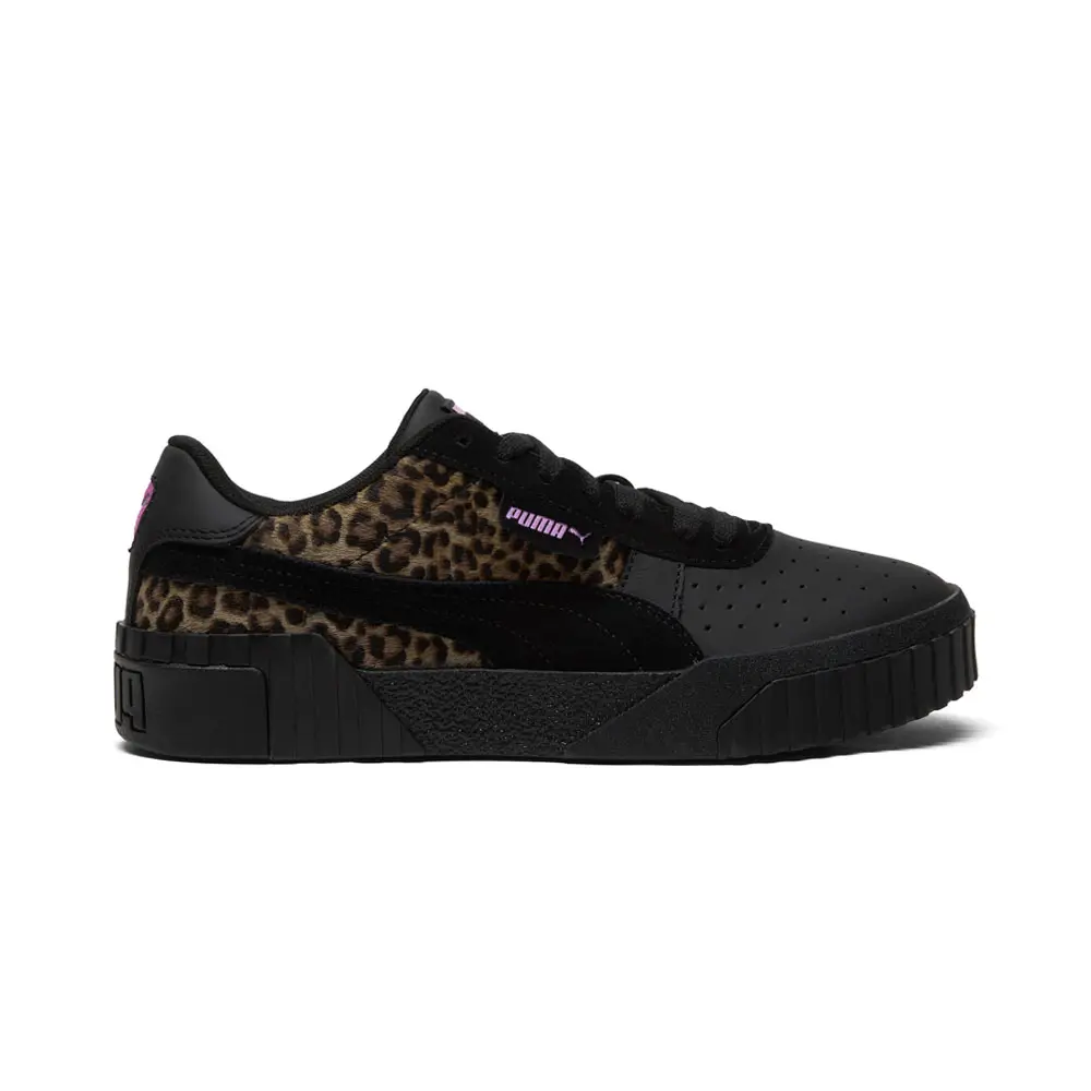PUMA Womens Cali Og Animal Print Cheetah Lace Up Sneakers Shoes Casual - Black