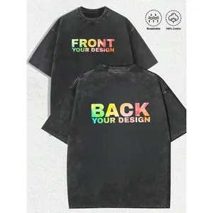 Washed T-shirt Front and Back Custom Design T-shirts, Personalized Logo Sweatshirts, Custom Company Logo Shirts, Custom Text Shirts, Custom Photo Shirts