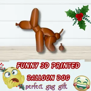 Funny 3D Printed Balloon Dog Gag Gift Pooping Dog Design High-Quality Material Realistic Appearance Perfect for Friends Family or Any Occasion