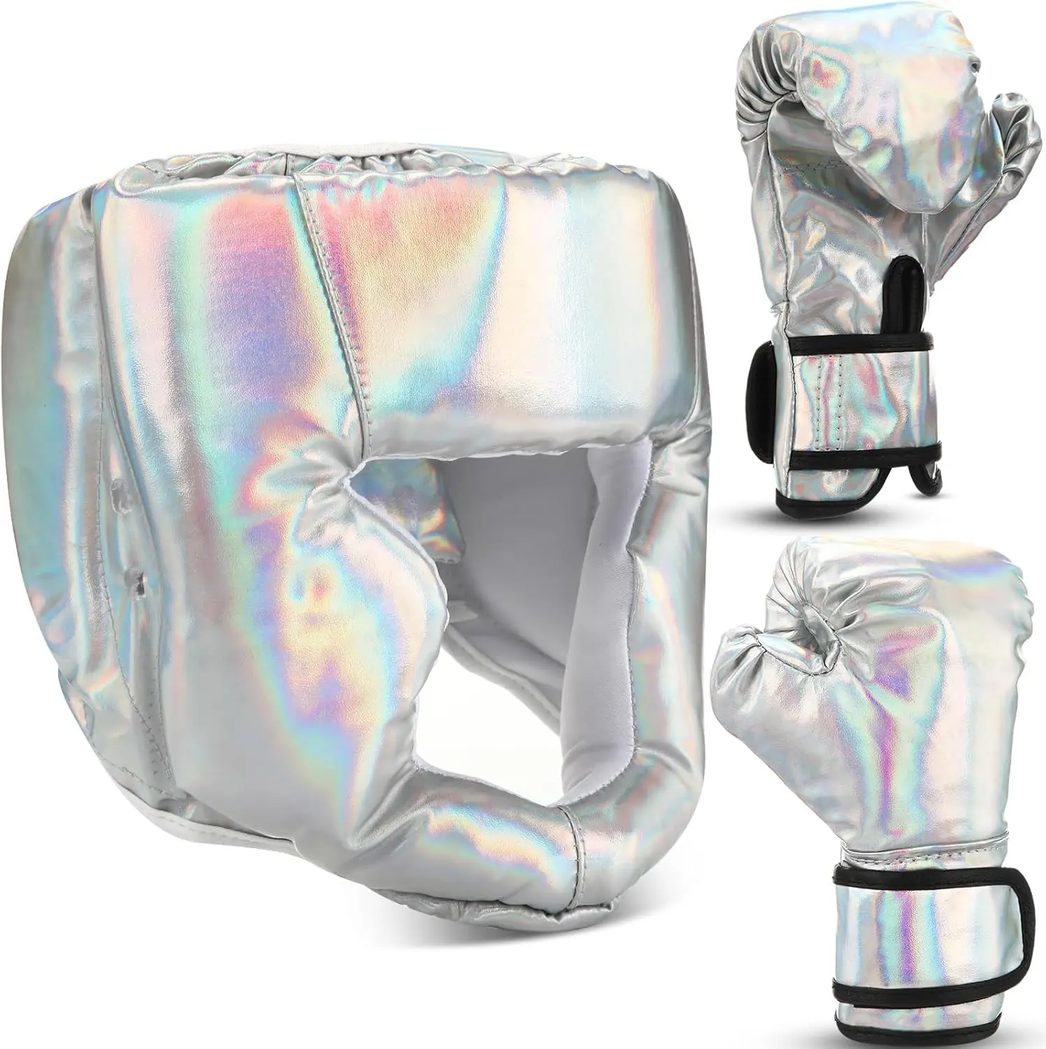 Boxing Headgear and Gloves Set for Kids 6oz Boxing Gloves and Wrestling Headgear Sparring Equipment for Boxing Kickboxing Muay Thai BJJ Karate Training