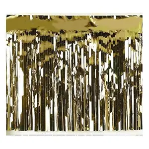Anderson's Metallic Gold Fringe, 15" x 10' Shiny Decorative Trim for Floats, Parties, Tables, Ceilings, Doorways, Backdrops, and Event Décor