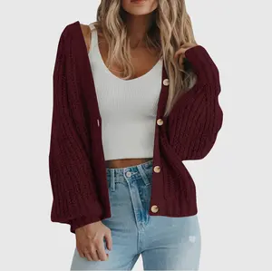 Holiday Cardigan in Maroon