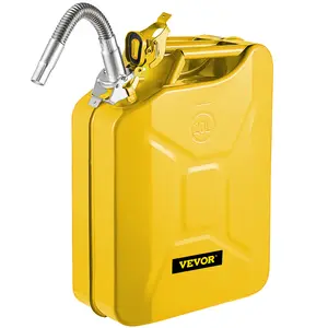 VEVOR Jerry Fuel Can,  5.3 Gallon / 20 L Portable Jerry Gas Can with Flexible Spout System, Rustproof ＆ Heat-resistant Steel Fuel Tank for Cars Trucks Equipment, Yellow