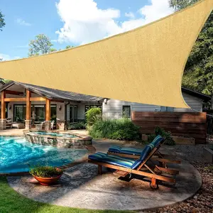 Shade Sail for Garden & Pool Breathable Woven Beige Triangle Sun Shade Sail 3x3x3m Premium Material 95% UV Blocking Outdoor Canopy Shelter