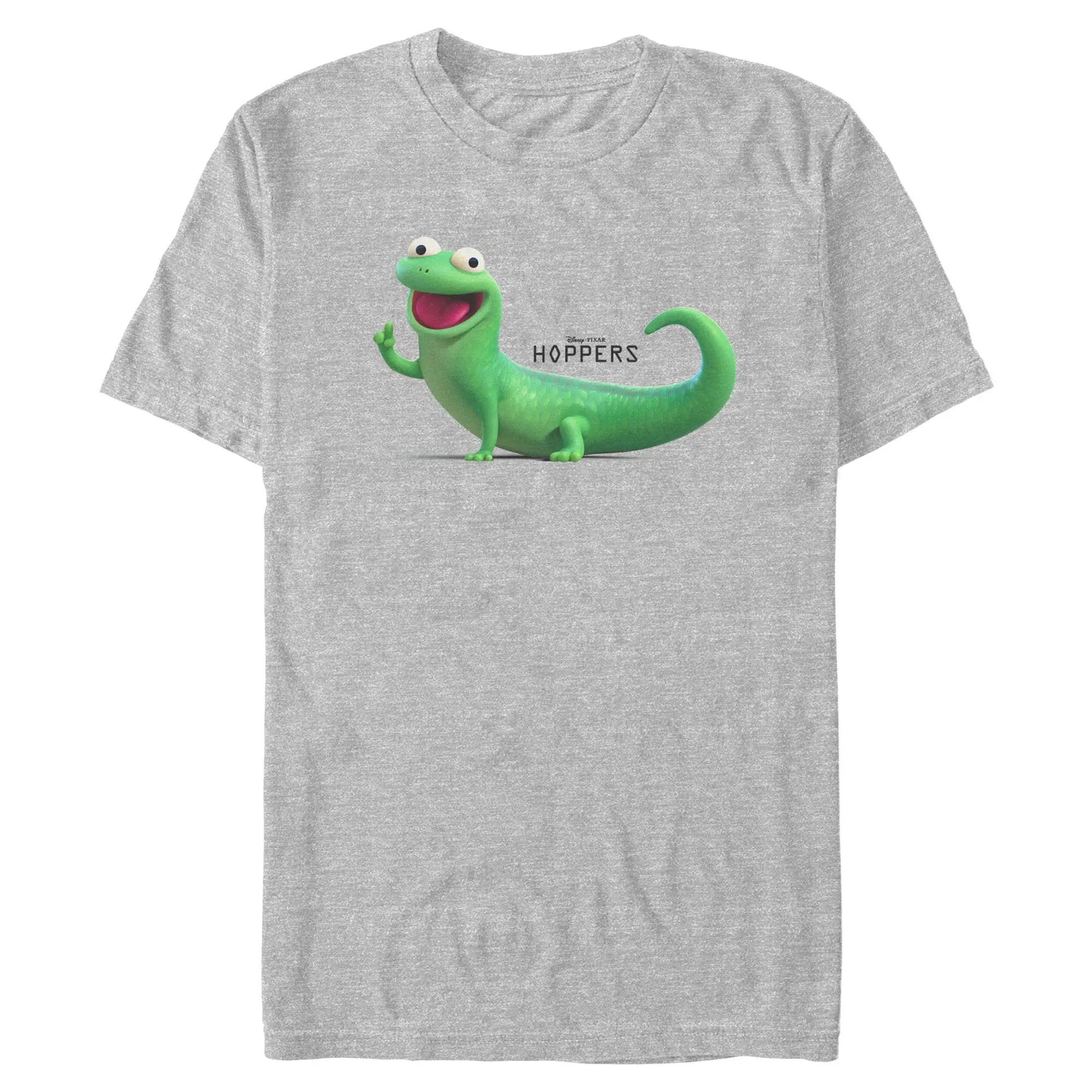 Men's Short-Sleeve Round Neck Casual T-Shirt, Stylish Menswear with Hoppers Tom Lizard Happy Cute Pose Design, Shortsleeve, Tee