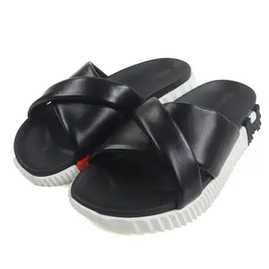 Pre-owned HERMÈS Others Small Leather Goods Hermes TechnoSandal Leather Slides