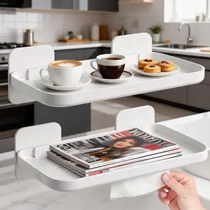 ACEXINYAN No Damage Wall Shelf, Heavy Duty Self Adhesive Floating Shelves, Modern Aesthetic Storage for Shower Kitchen Counter Decor