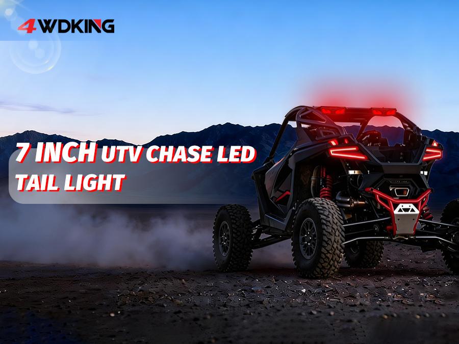 4WDKING UTV Chase LED Tail Light 7” Brake Light 5 Modes (Brake, Warning, Reverse, DRL, and Strobe) for ATV UTV Trailer Truck Van Motorcycle