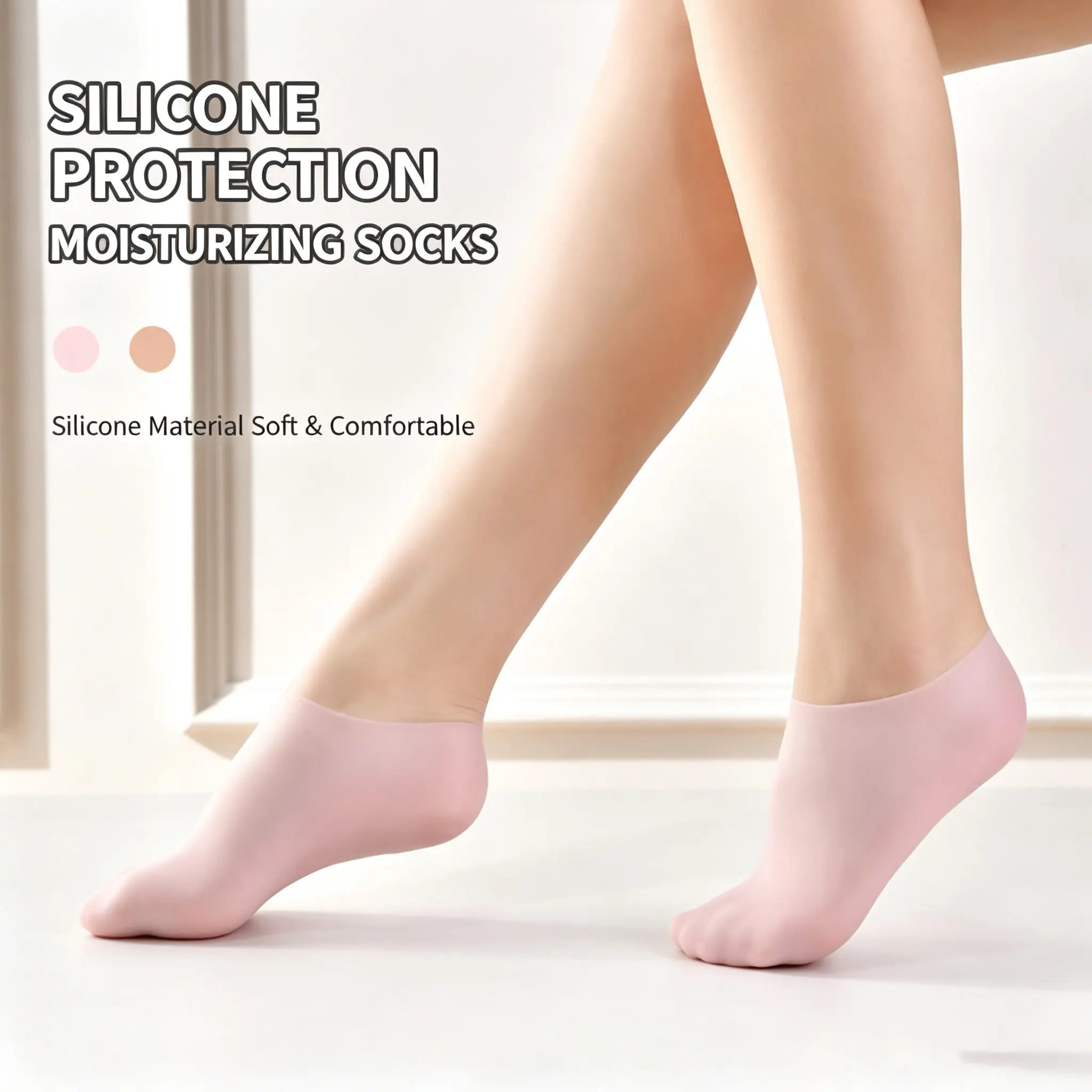 Multifunctional Silicone Foot Socks, Reusable Moisturizing Foot Mask Socks for Dry Cracked Heels, Anti-slip Waterproof Protector Socks for Foot Care Spa, Beach Sand Proof Anti-scratch Foot Cover