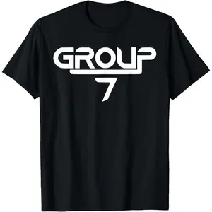 Viral Trend Group 7 Black White Tee | TikTok Hot Aesthetic Short Sleeve for Trend Followers