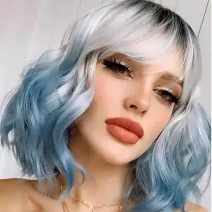 Noble Natural Wave 12 inches Short Curly BOB Hair Wigs Ombre Color Synthetic Wig