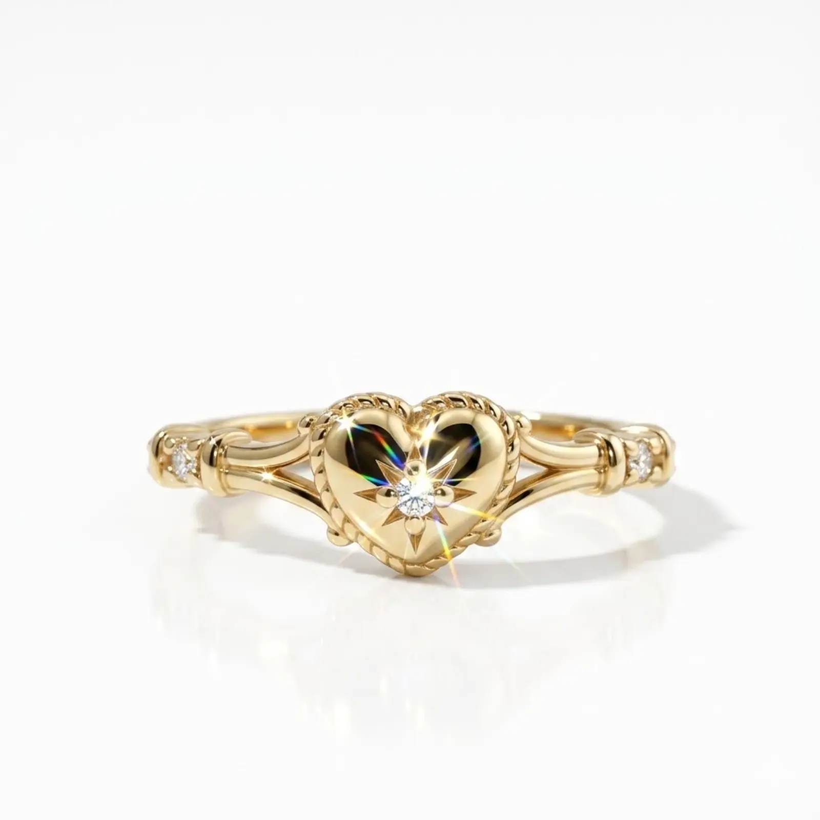 14K Gold Plated Heart Ring for Women, Modern Heart-Shaped Pinky Ring, Minimalist Stackable Ring, Comfortable Everyday Jewelry, Sizes 5-11