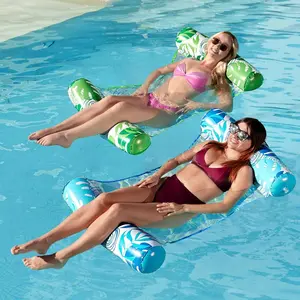 2 Packs Hammock Pool Floats Adults, 4-in-1 Multi-Purpose Inflatable Pool Floats PVC Water Hammock Lounge Floaties / Electric Air Pump Dealsforyoudays