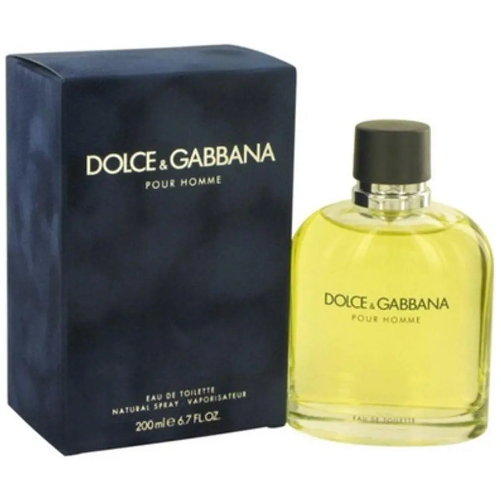 DOLCE & GABBANA Pour Homme Men's EDT-Type Cologne - 6.7 fl oz Boxed Fragrance, Citrus Woody Musk Scent with Spice Aroma, Masculine Fragrant Sealed New-in-Box Bottle-Shaped Men's Fragrance, Masculine Men's Fragrance