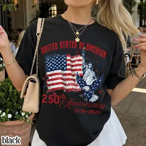 United States of America 250th Anniversary Shirt Patriotic Vintage Flag 4th of July Tee 250 Years of Independence T-Shirt