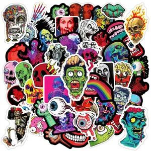 50pcs Halloween Horror Stickers Set, Perfect for Scrapbooks Journals Laptops Water Bottles Cars, Positive Message Gift Idea, Car Decals