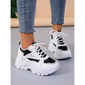 Women's Comfortable Casual Sports Shoes, Thick Soled Sneakers, Soft Soles & Anti-Slip Design, Ideal for Daily Wear & Sports, Height Increasing Style