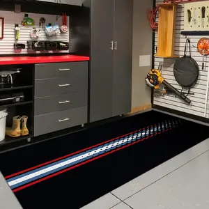 Motorcycle Mat, Racing Bike Parking Pad, Long Strip Carpet for Garage & Living Room, Heavy Indoor Rug, Easy Clean Design