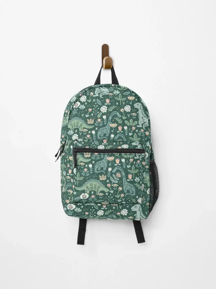 Trendy Floral Dinosaur Backpack - Back To School, Gif For Boys, Girls