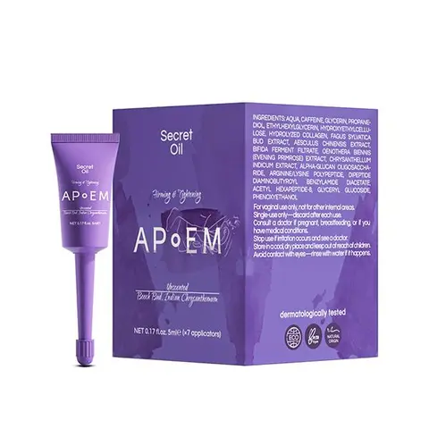 APoEM Daily Secret Firming & Tightening Vegan Body Massage Oil - Rosemary Infused, Moisture-Boosting, Hydrating, Anti-Aging Lift, Smooth, Radiant, Stress-Relieving Evening Blend with Evening Primrose, Plant-Based Mix, All Skin Types (7x5ml/35ml)