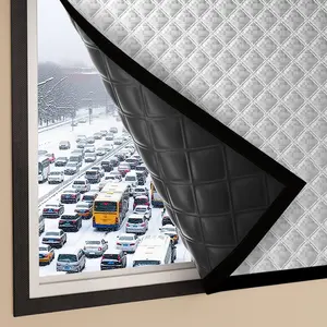 Hook & Loop Thermal Curtain – Extra-Thick Insulated & Soundproof, Multi-Functional Energy-Saving Sliding Barn Door & Window Cover, Easy to Install, Warm in Winter & Cool in Summer