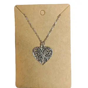 Heart and Butterfly Necklace - Unisex Design with Sturdy Chain, Heart-Shaped Pendant, and Delicate Butterfly Motifs