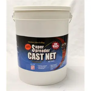 212 MAIN FITEC GS1500 Ultra Spreader Cast Net, 12'x1/4" Mesh, Clear Lead, 1.5 lb Weight, Fast Sink, Secure Seal