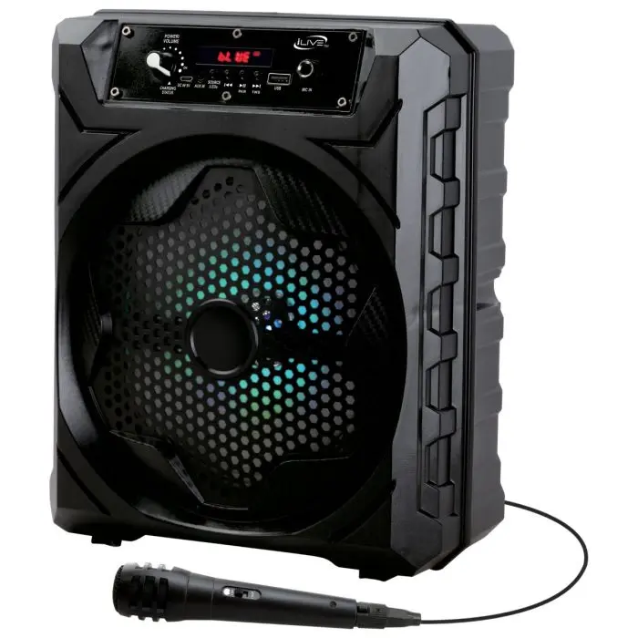 212 MAIN 8 in. Digital Rechargeable Bluetooth Tailgate Party Speaker - Metal Construction, Smartphone Compatibility, USB Port, USB Connectivity, AUX Input, FM Radio, Plug-and-Play Audio Device