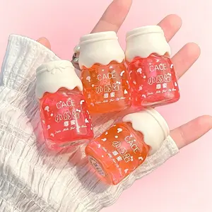 4Pcs Mini Milk Can Fruity Lip Gloss Moisturizing Hydrating Mirror Gloss Jelly Lip Portable Gift Lip Balm