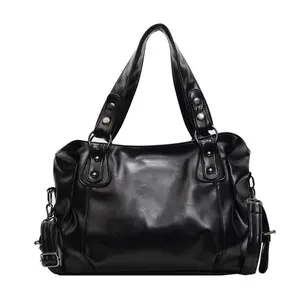 Women's Vintage Large Capacity Tote Bag, Fashionable PU Leather Shoulder Bag for Daily Used, Casual Trendy Versatile High-quality Daily Commuting Bag, Bag For Purchase, Tote Bags Crossbody Tote