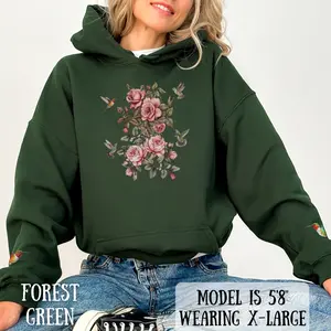 Hummingbird Sweatshirt Hummingbird Shirt Floral Hummingbird Gift for Bird Lover Hummingbird Shirt for Woman Bird Lover Shirt Gifts