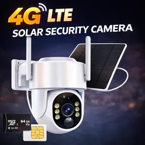 4G LTE Cellular Security Camera Solar Powered Wireless Outdoor No WiFi Required 2K HD Night Vision Home Security Camera with SIM Card Motion Detection for Remote Property